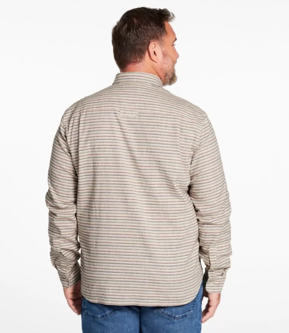 Fashion "Men's Stonecoast Hemp Shirt, Long-Sleeve, Slightly Fitted Untucked Fit, Stripe" Shirts