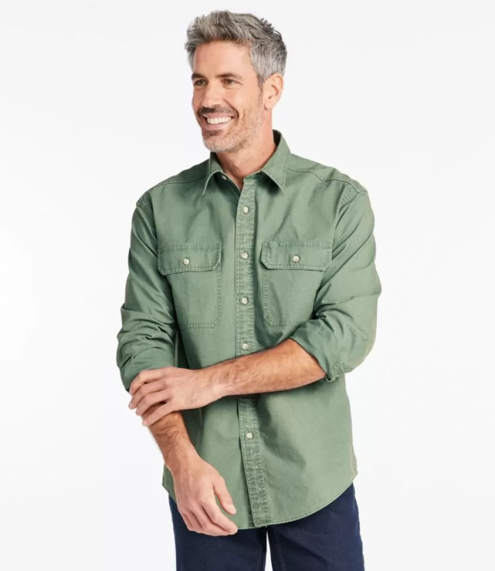 New "Men's Sunwashed Canvas Shirt, Traditional Fit" Shirts