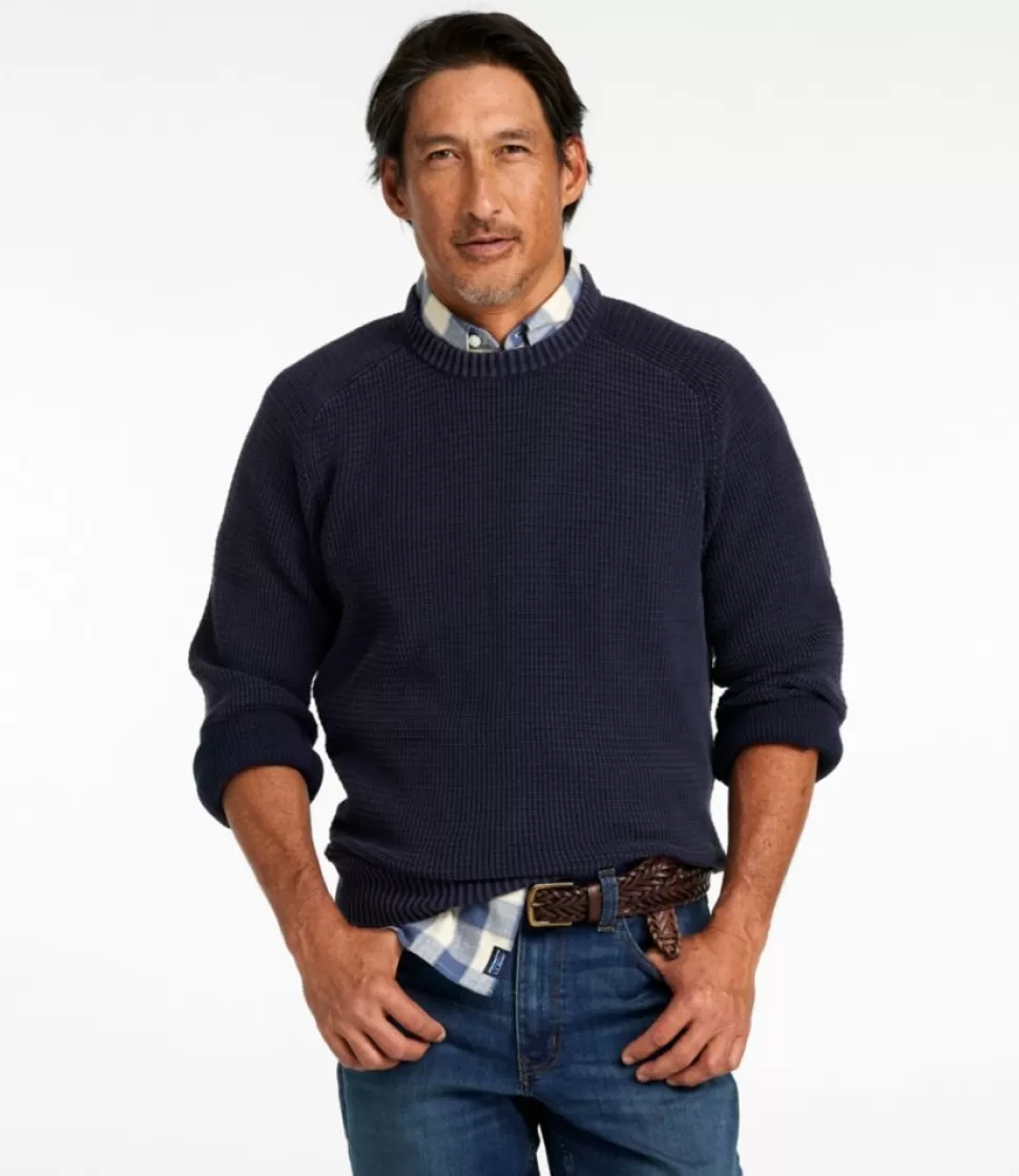 Store "Men's Textured Washed Cotton Sweaters, Crewneck" Sweaters