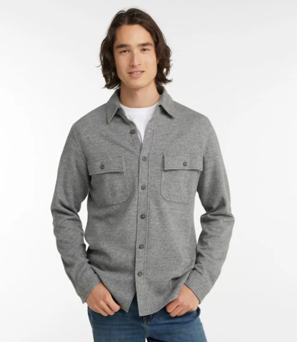 Cheap "Men's Washed Cotton Double-Knit Chamois Shirt, Long-Sleeve" Shirts