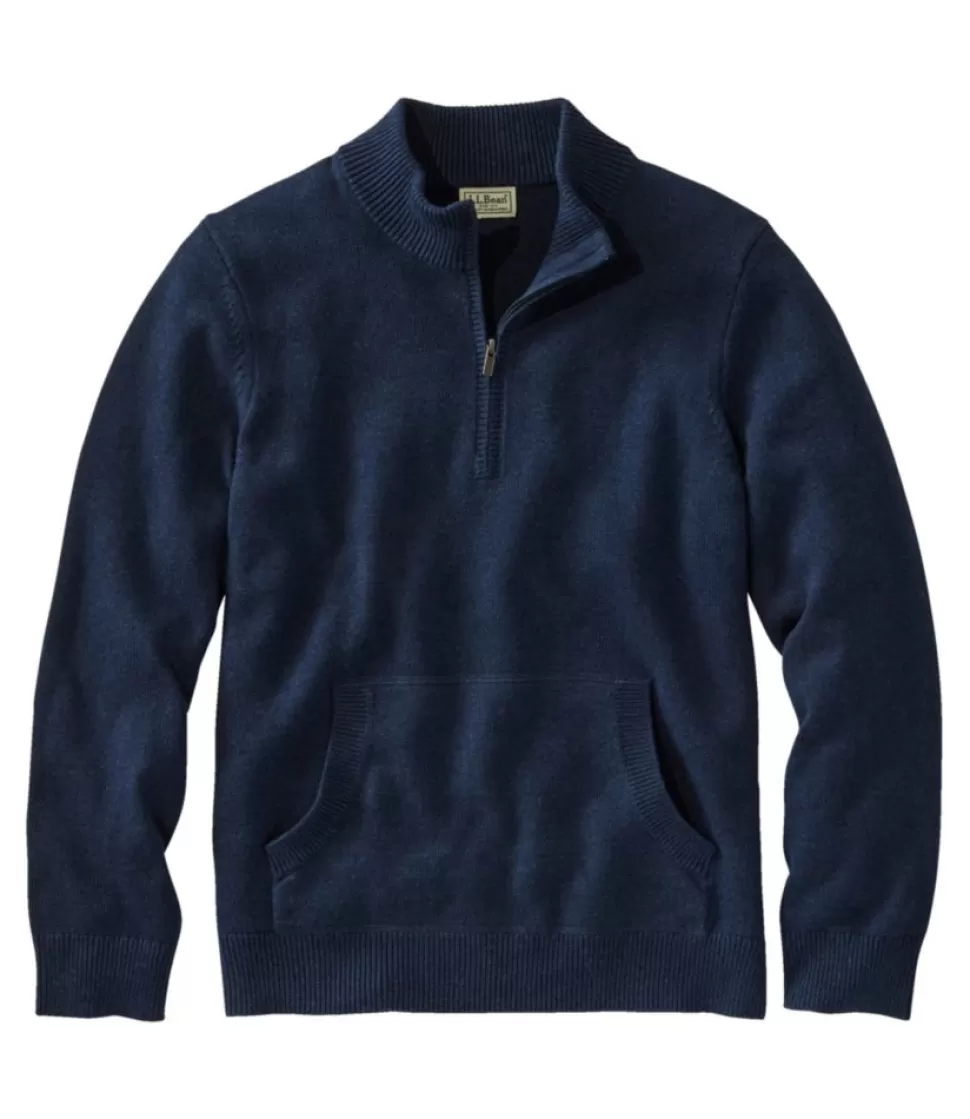 Hot "Men's Wicked Soft Cotton/Cashmere Sweater, 1/4 Zip" Sweaters