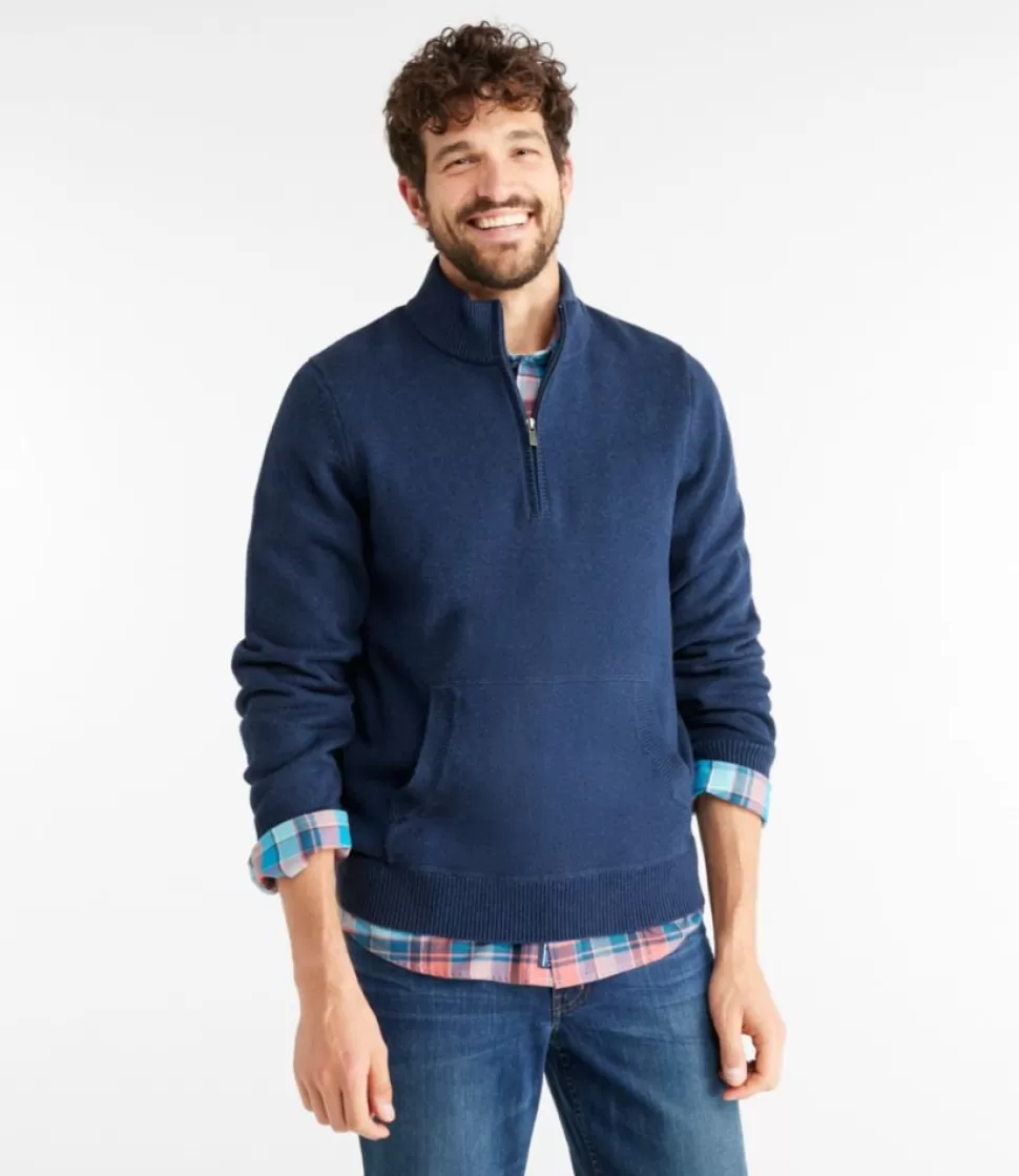 Hot "Men's Wicked Soft Cotton/Cashmere Sweater, 1/4 Zip" Sweaters