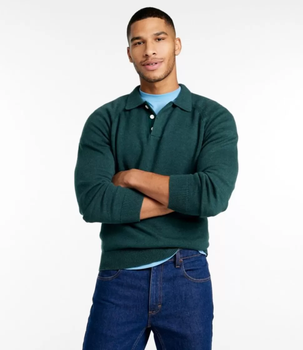 Flash Sale "Men's Wicked Soft Cotton/Cashmere Sweater, Rugby Polo" Sweaters