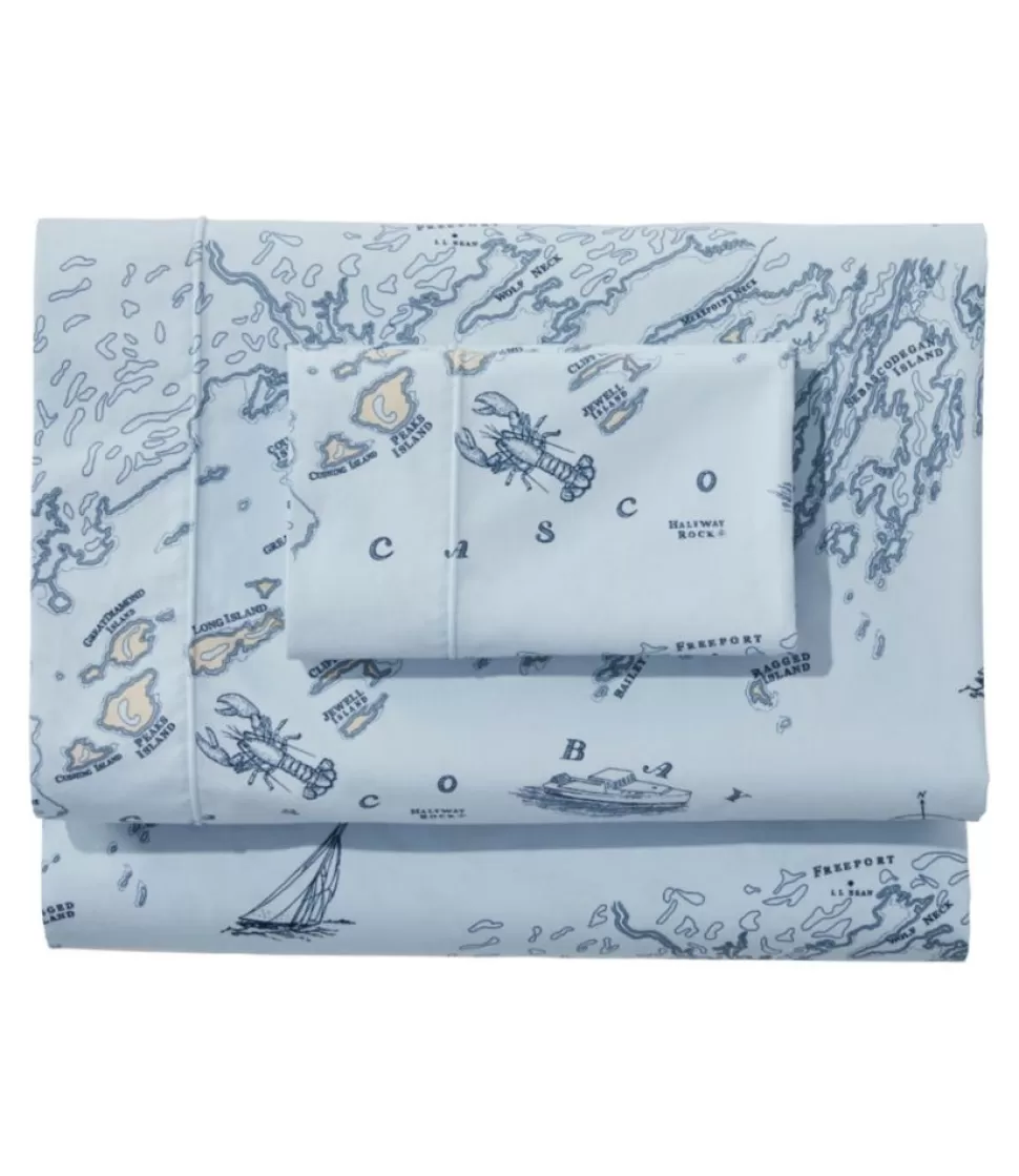 Cheap "Nautical Map Percale Sheet Collection" Bedding