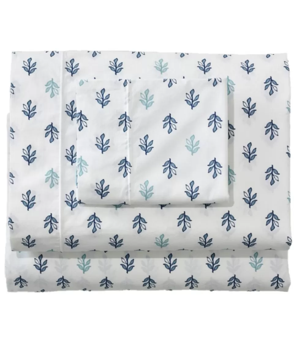 Fashion "Sunwashed Percale Sheet Collection, Leaf Print" Bedding