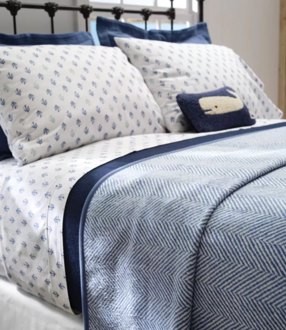 Fashion "Sunwashed Percale Sheet Collection, Leaf Print" Bedding