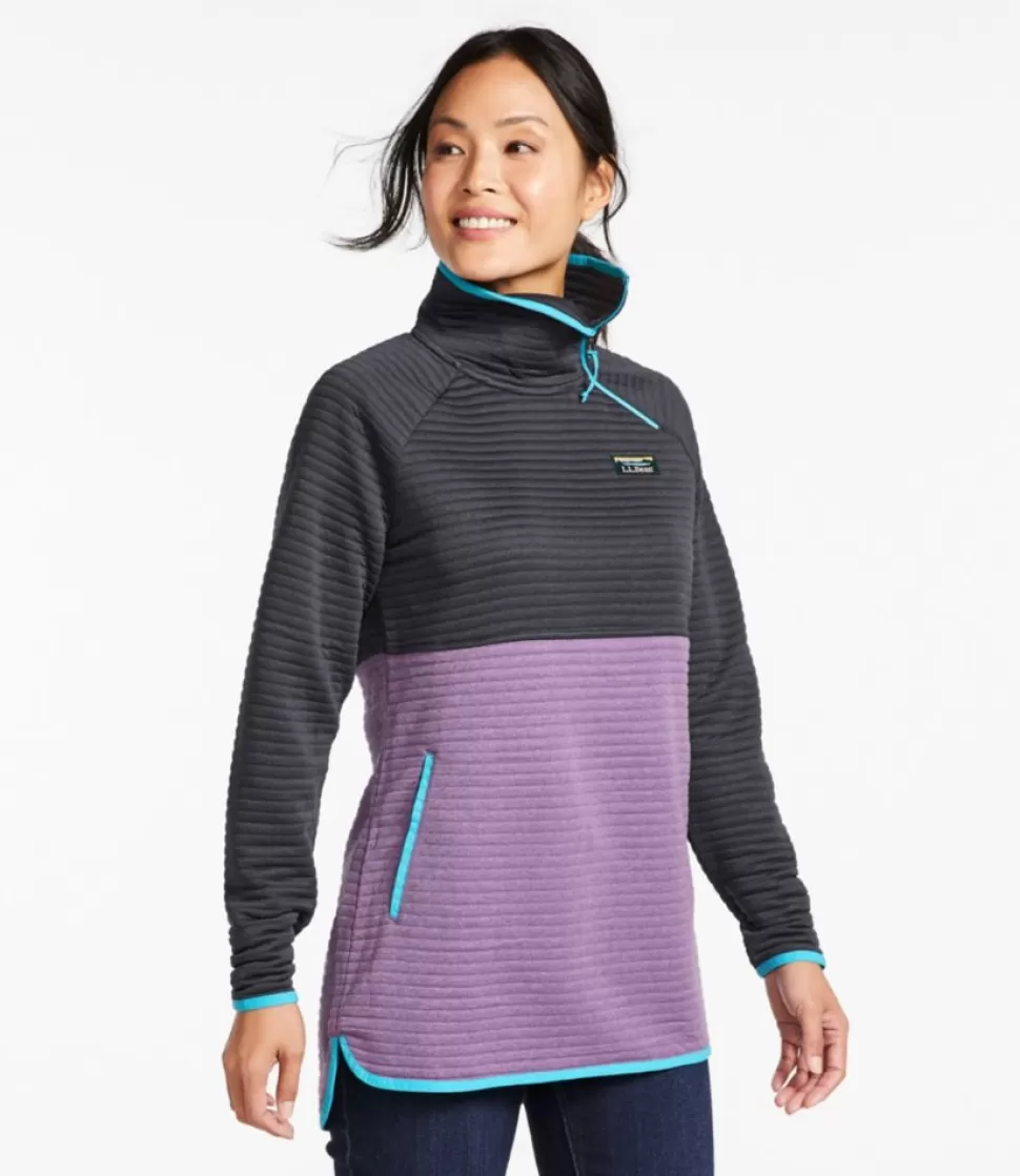 Hot "Women's Airlight Knit Asymmetrical Quarter-Zip Tunic, Colorblock" Women Sweatshirts | Fleece