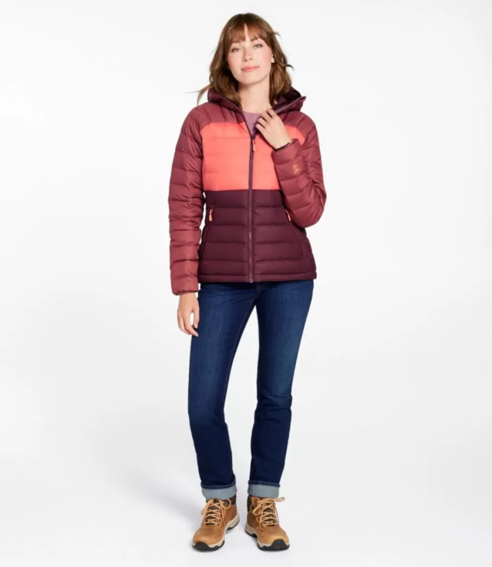 Sale "Women's Bean's Down Hooded Jacket, Colorblock" Women Insulated Jackets