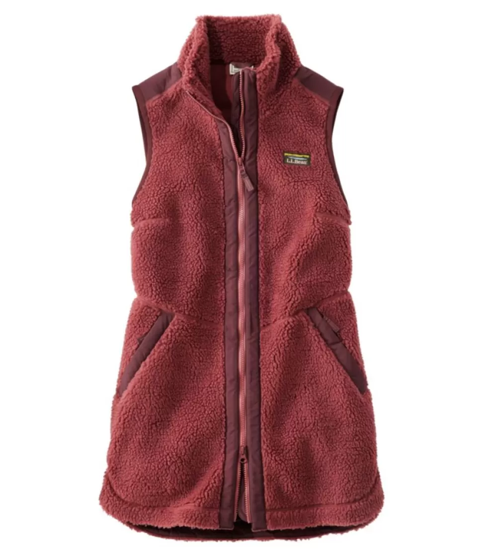 Outlet "Women's Bean's Sherpa Fleece Long Vest" Women Vests