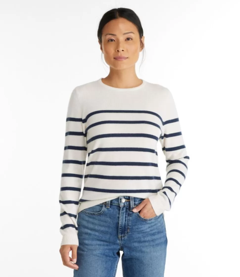 Online "Women's Classic Cashmere Sweater, Crewneck Stripe" Women Sweaters