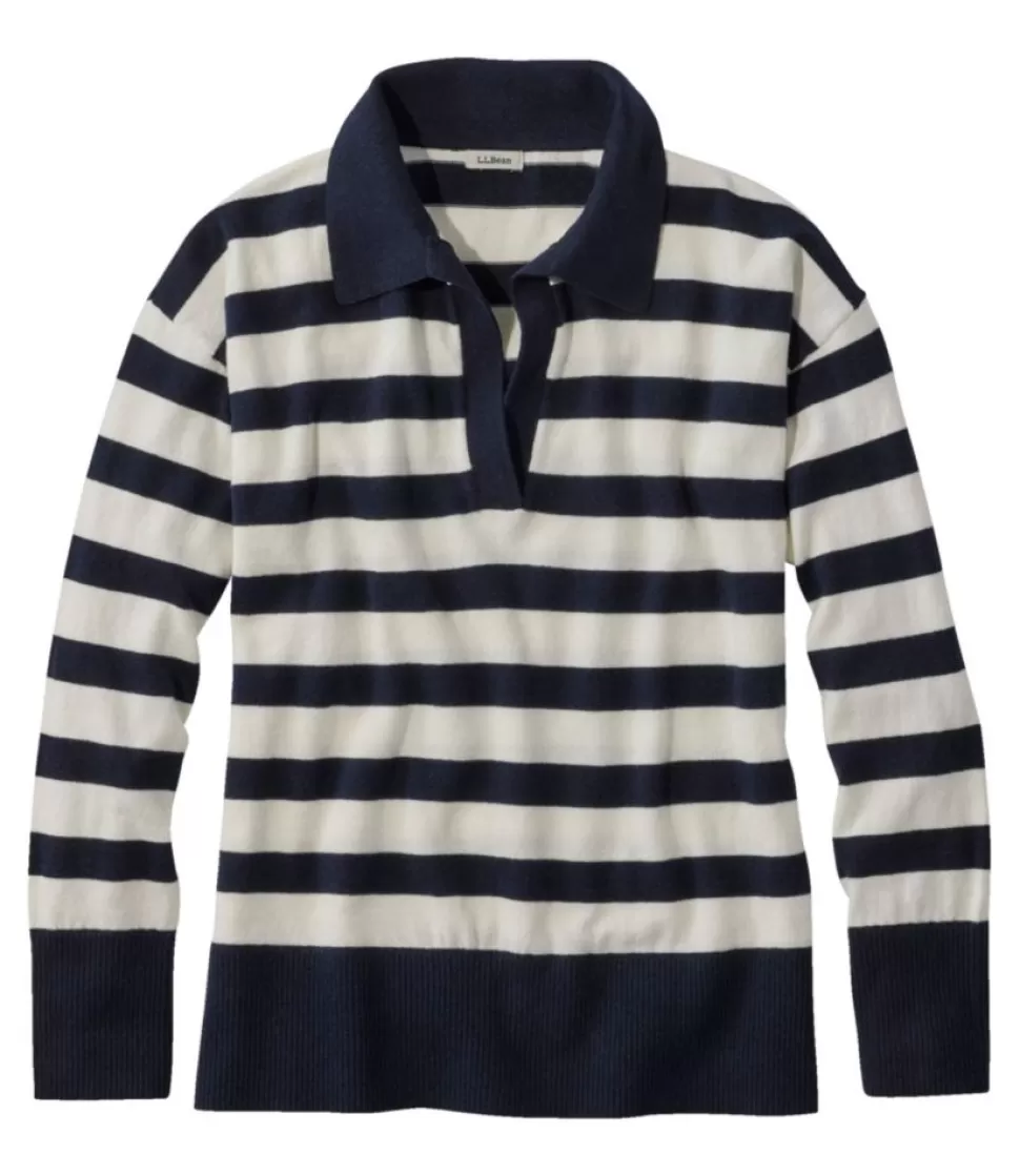 Outlet "Women's Cotton/Cashmere Sweater, Polo Stripe" Women Sweaters