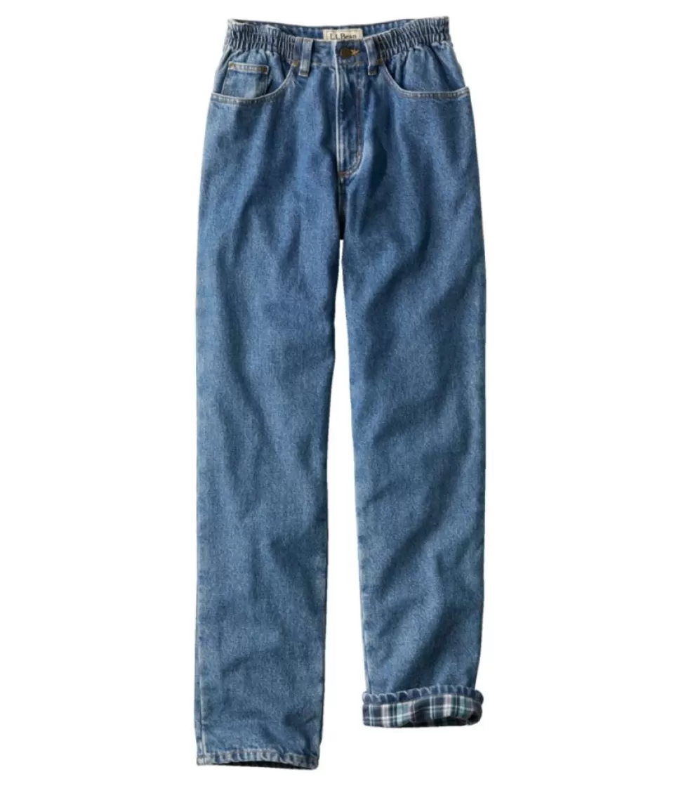 Outlet "Women's Double L® Jeans, Ultra High-Rise Comfort Waist Tapered Leg Flannel-Lined" Women Jeans