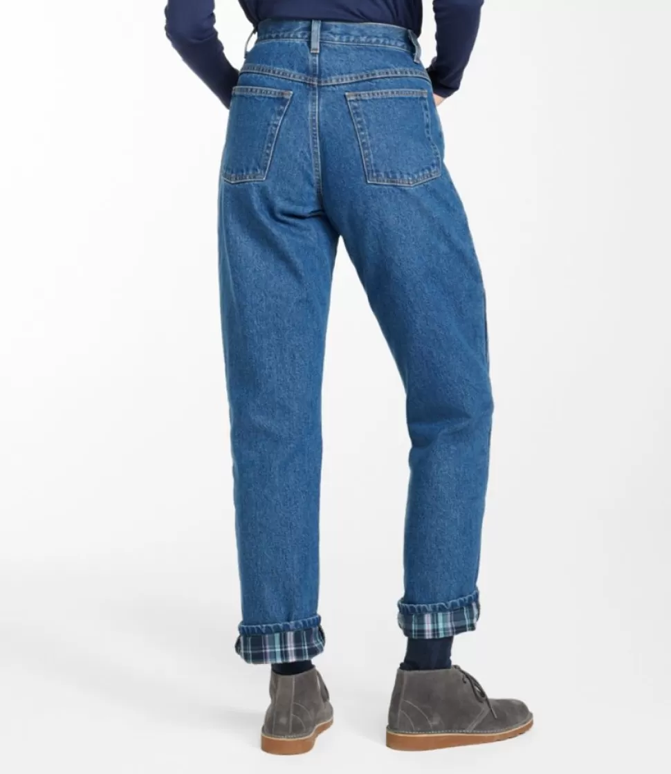 Outlet "Women's Double L® Jeans, Ultra-High Rise Tapered Leg Flannel-Lined" Women Jeans