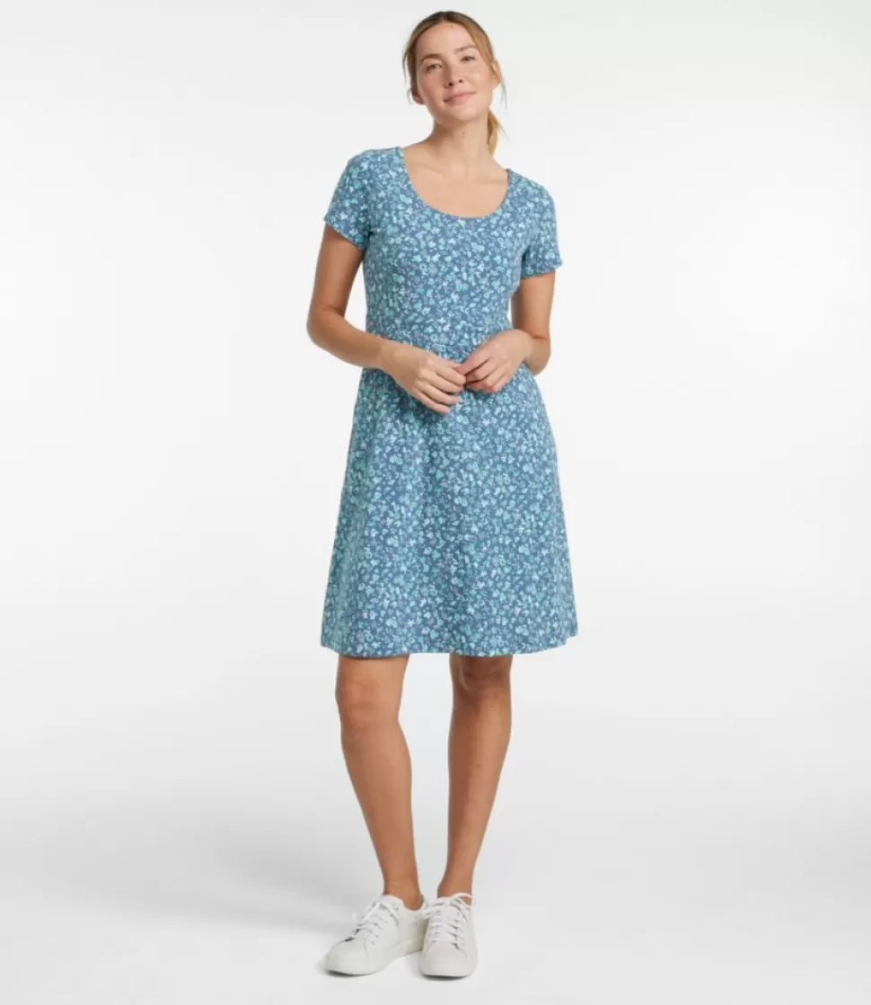 Clearance "Women's Easy Cotton Fit-and-Flare Dress, Pattern" Women Dresses & Skirts