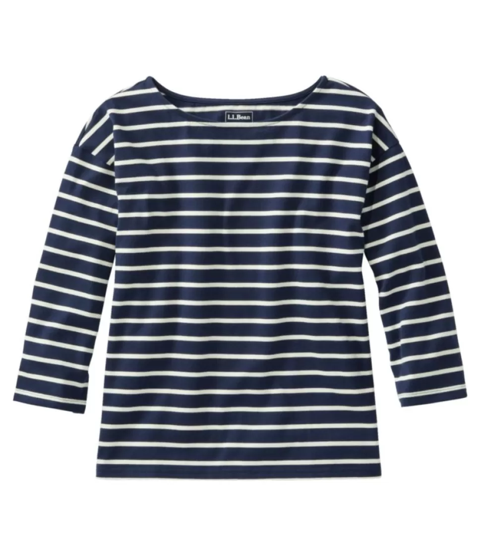 Clearance "Women's Heritage Mariner Top, Boatneck Three-Quarter-Sleeve Stripe" Women Shirts & Tops