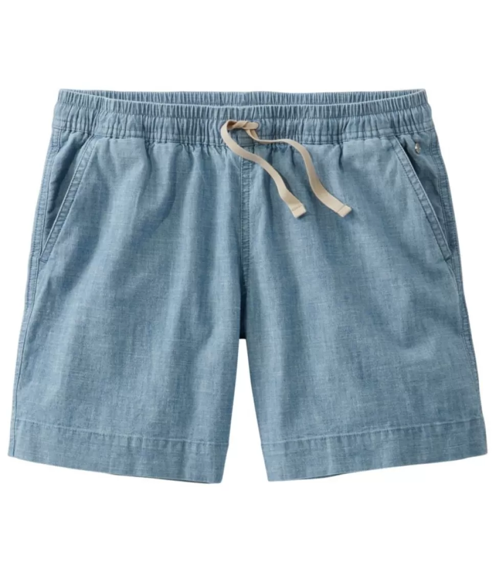 Best "Women's Lakewashed Dock Shorts, Mid-Rise Chambray" Women Shorts & Skorts