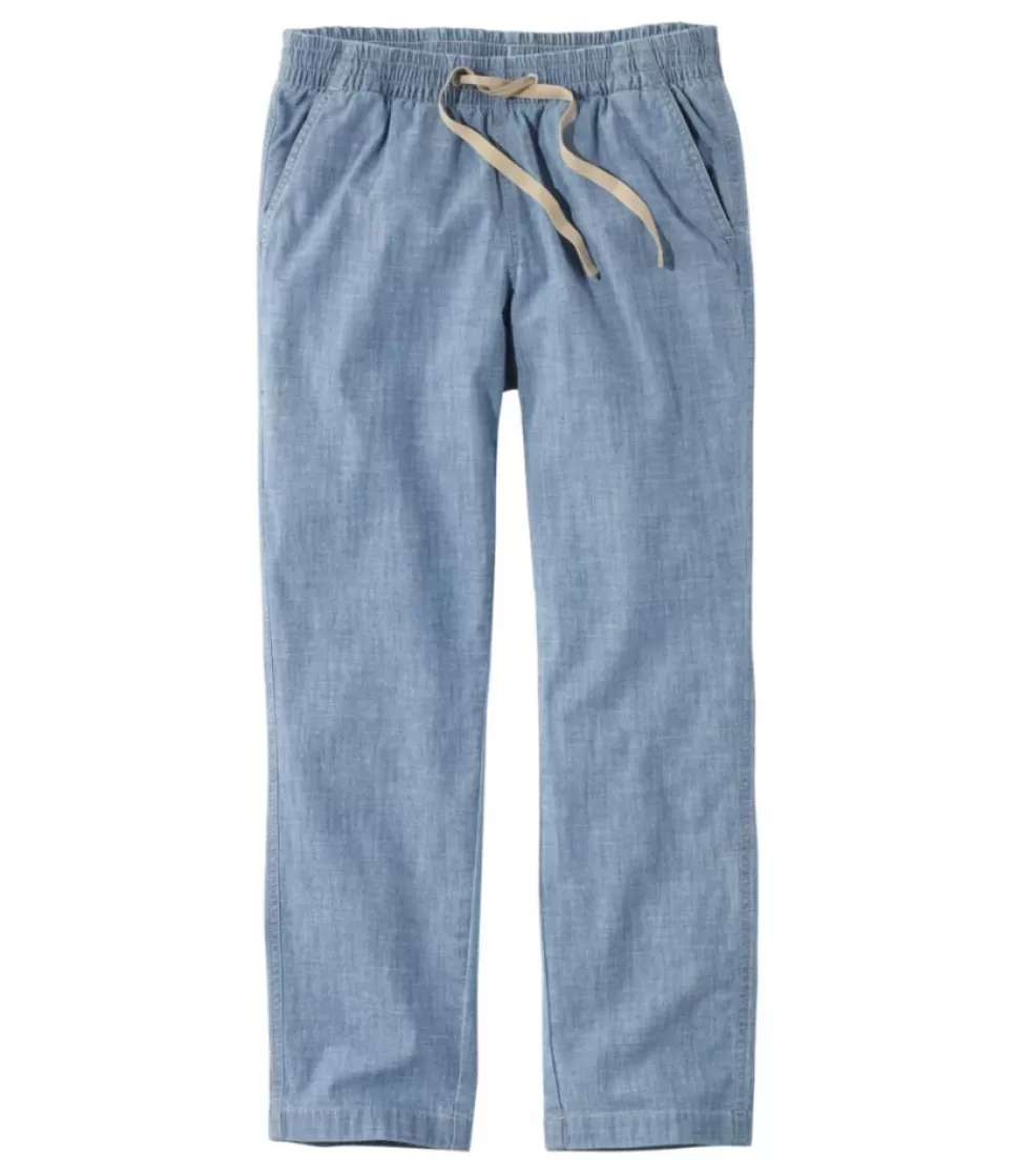 Outlet "Women's Lakewashed Pull-On Chinos, Mid-Rise Chambray Ankle Pants" Women Pants