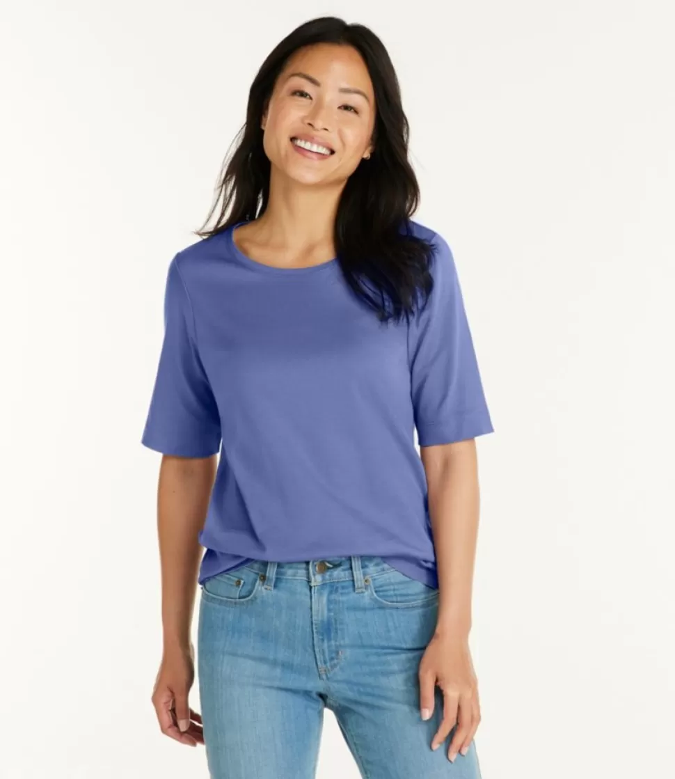 Shop "Women's Jewelneck Tee, Elbow-Sleeve" Women Shirts & Tops