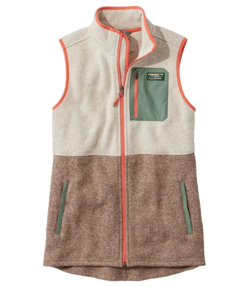 Fashion "Women's Sweater Fleece, Long Vest Colorblock" Women Fleece | Activewear