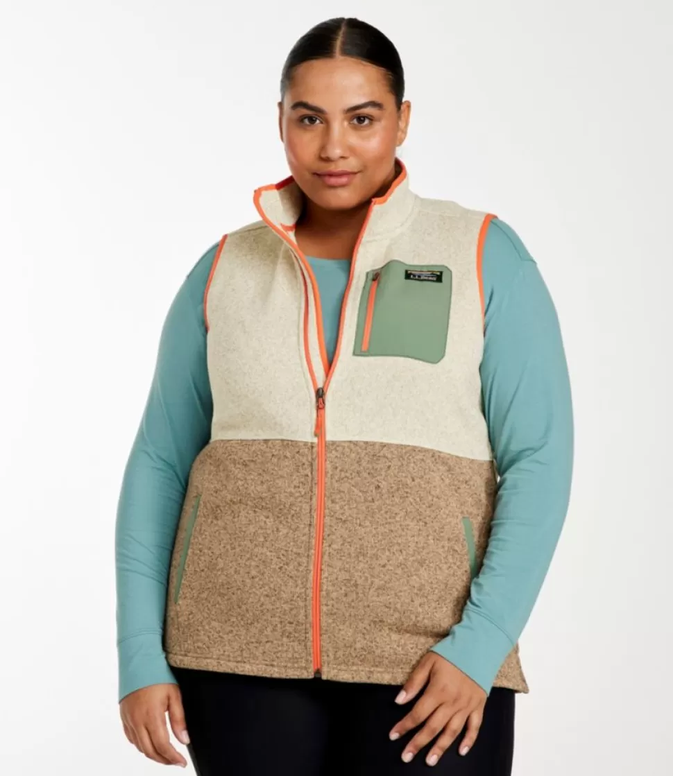 Fashion "Women's Sweater Fleece, Long Vest Colorblock" Women Fleece | Activewear