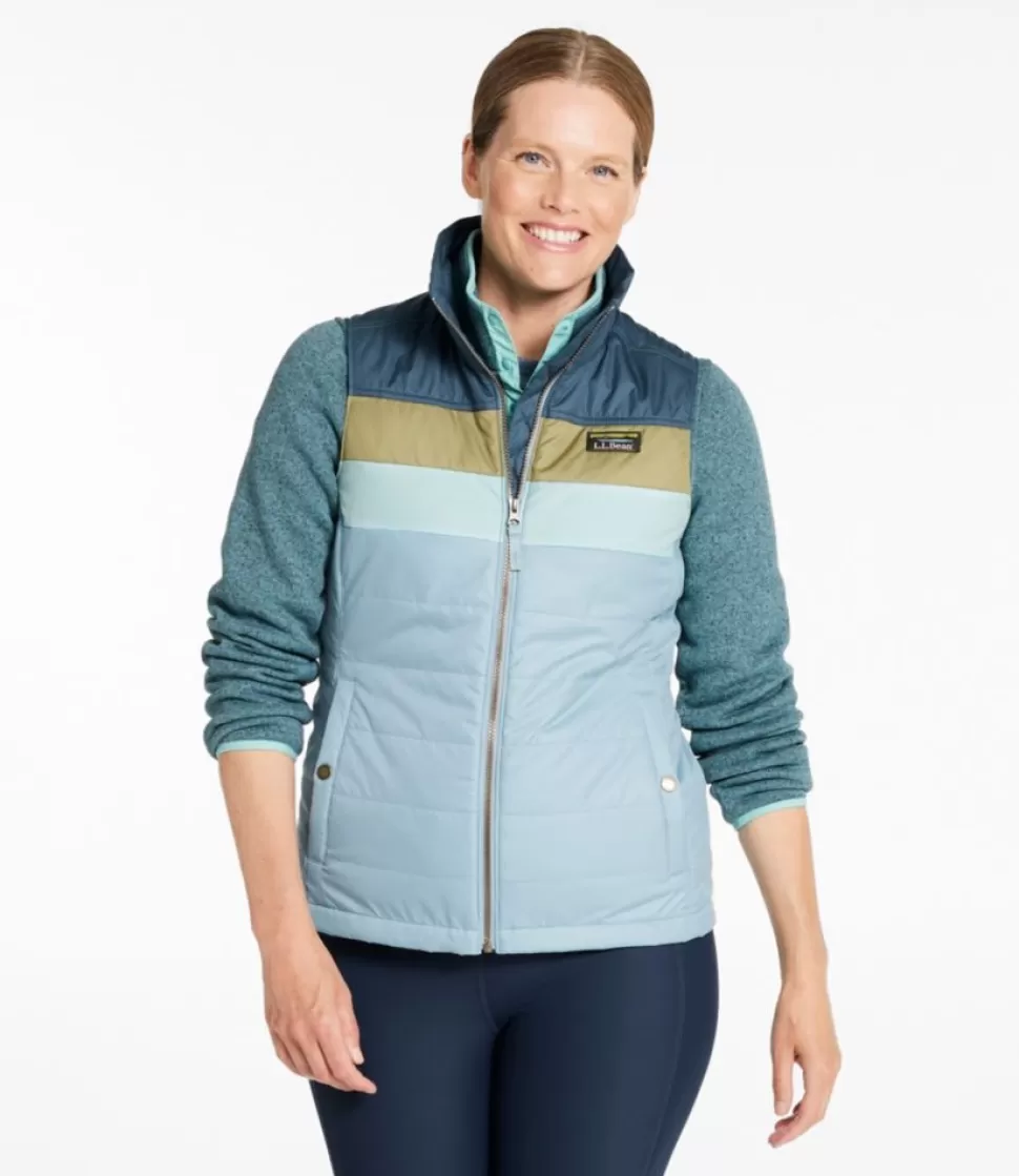 New "Women's Mountain Classic Puffer Vest, Colorblock" Women Vests
