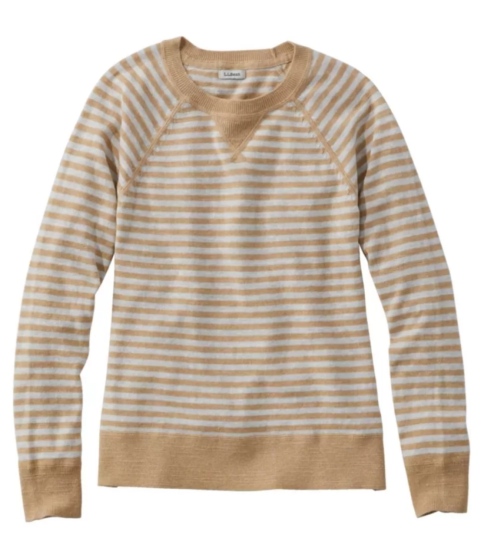 Discount "Women's Organic Cotton Slub Sweater, Crewneck Stripe" Women Sweaters