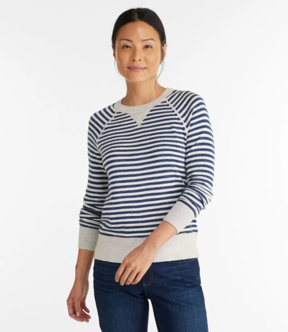 Discount "Women's Organic Cotton Slub Sweater, Crewneck Stripe" Women Sweaters