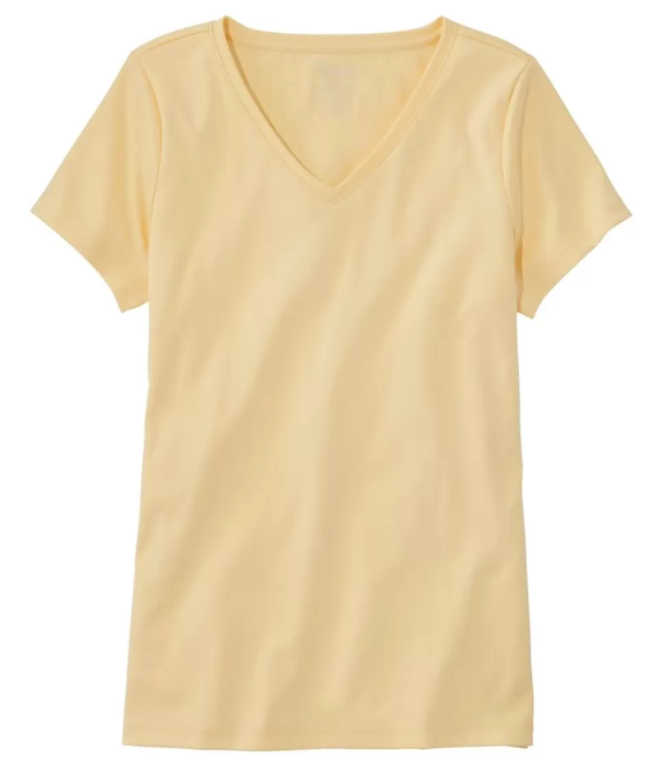 Best "Women's Pima Cotton Shaped V-Neck, Short-Sleeve" Women Shirts & Tops