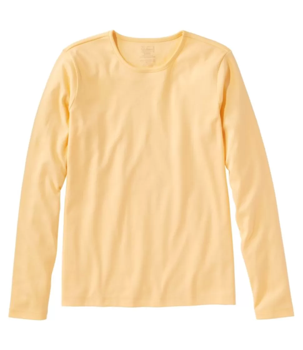 Sale "Women's Pima Cotton Tee, Long-Sleeve Crewneck" Women Shirts & Tops