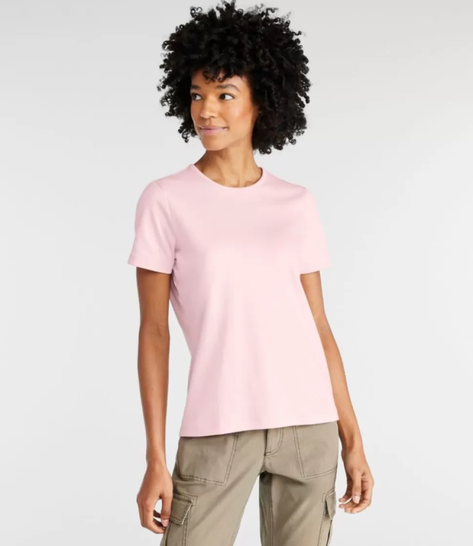 Sale "Women's Pima Cotton Tee, Short-Sleeve Crewneck" Women Shirts & Tops