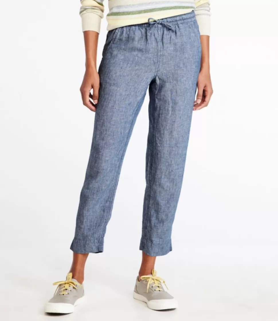 Online "Women's Premium Linen Breezy Pull-On Ankle Pants, Mid-Rise Tapered-Leg" Women Pants