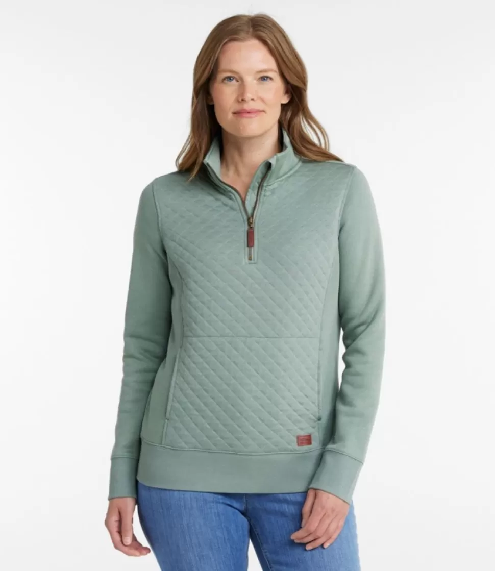 Shop "Women's Quilted Quarter-Zip Pullover" Women Sweatshirts