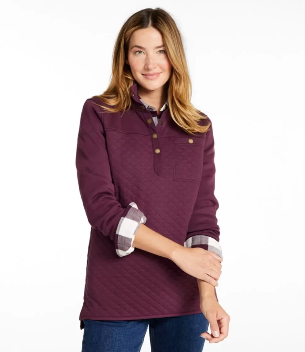 Outlet "Women's Quilted Sweatshirt, Mockneck Tunic" Women Sweatshirts