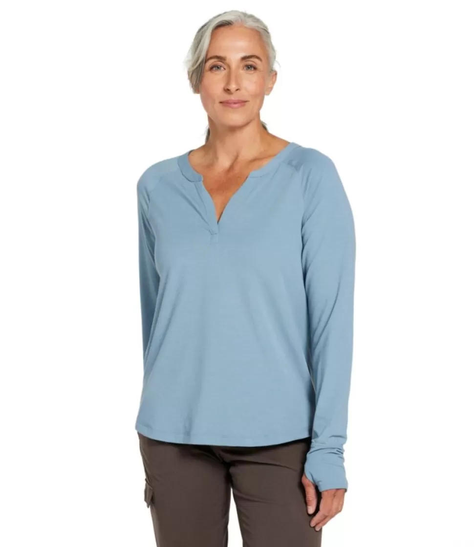 Sale "Women's Ribbed Performance Tee, Long-Sleeve Splitneck" Women Shirts & Tops | Activewear