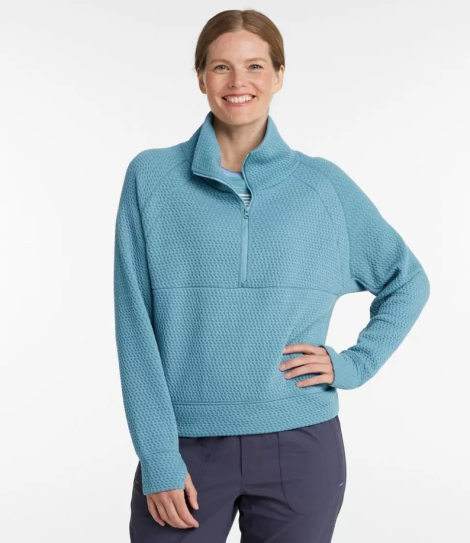 Fashion "Women's Ridgeknit Half-Zip Pullover, Oversized" Women Sweatshirts | Activewear