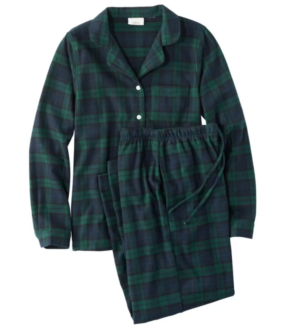 Fashion "Women's Scotch Plaid Flannel Pajamas" Women Sleepwear