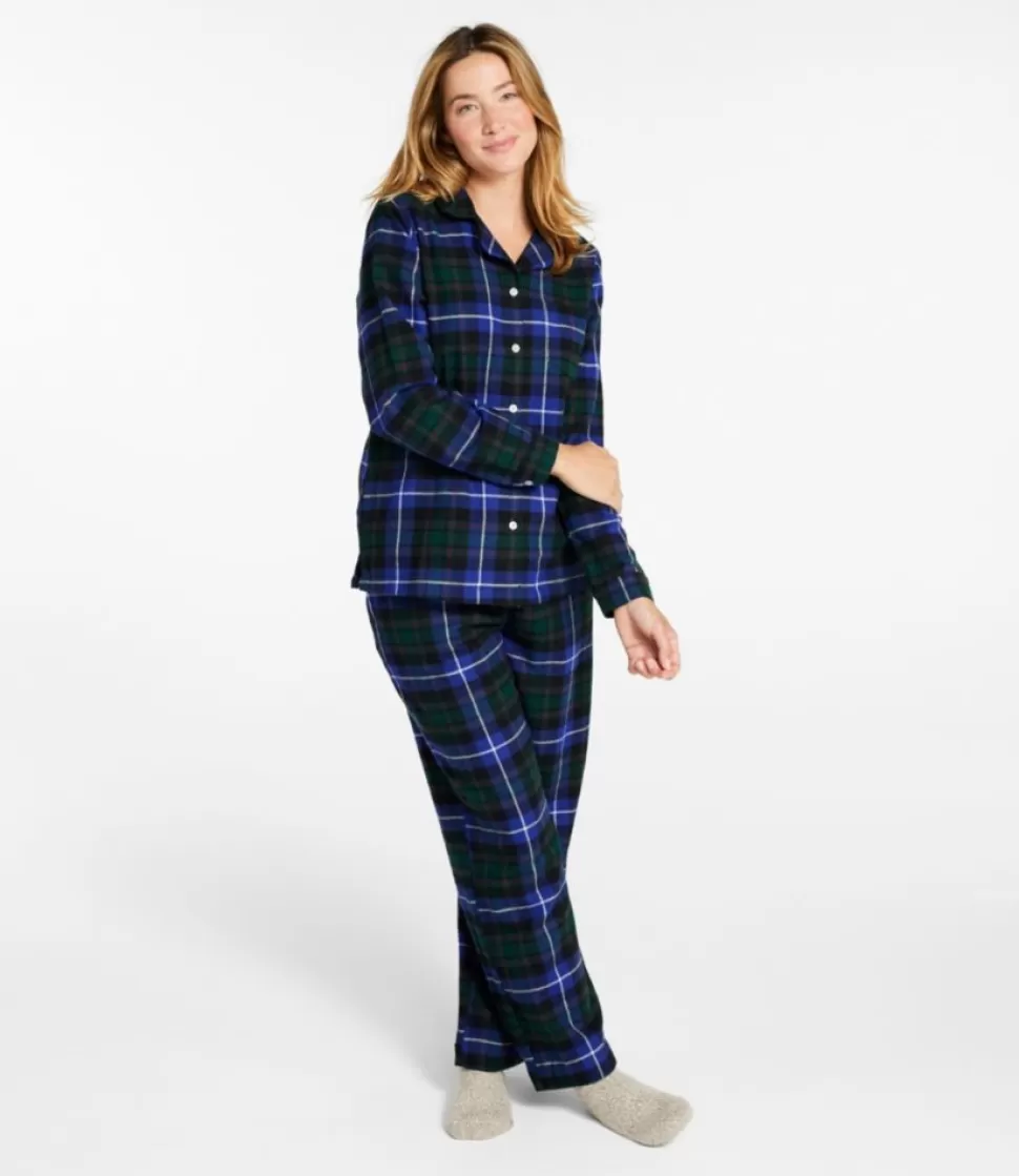 Fashion "Women's Scotch Plaid Flannel Pajamas" Women Sleepwear