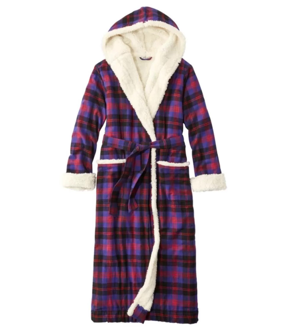 Discount "Women's Scotch Plaid Flannel Robe, Sherpa-Lined Long" Women Sleepwear