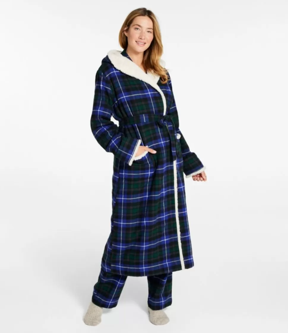 Discount "Women's Scotch Plaid Flannel Robe, Sherpa-Lined Long" Women Sleepwear