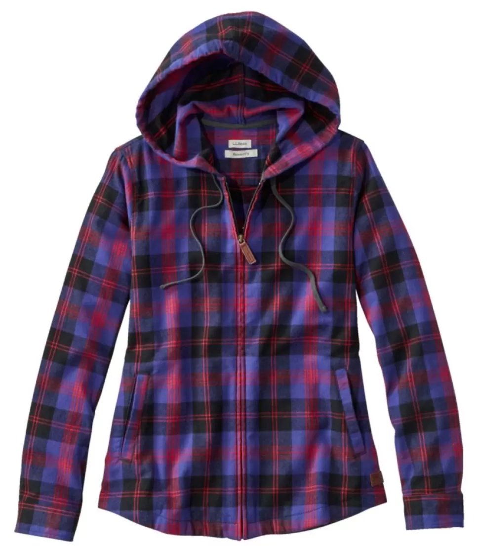 Shop "Women's Scotch Plaid Flannel Shirt, Relaxed Zip Hoodie" Women Shirts & Tops