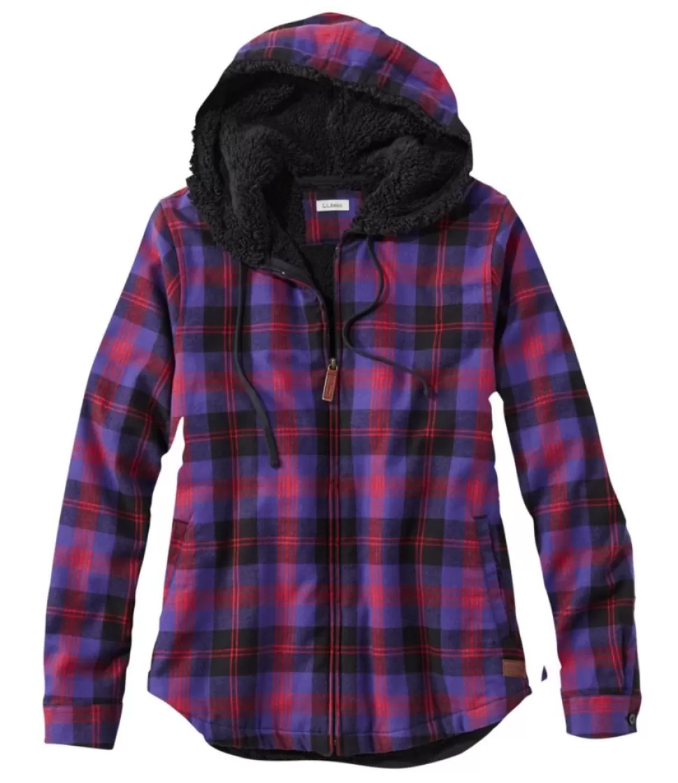 Store "Women's Scotch Plaid Flannel Shirt, Sherpa-Lined Zip Hoodie" Women Shirts & Tops