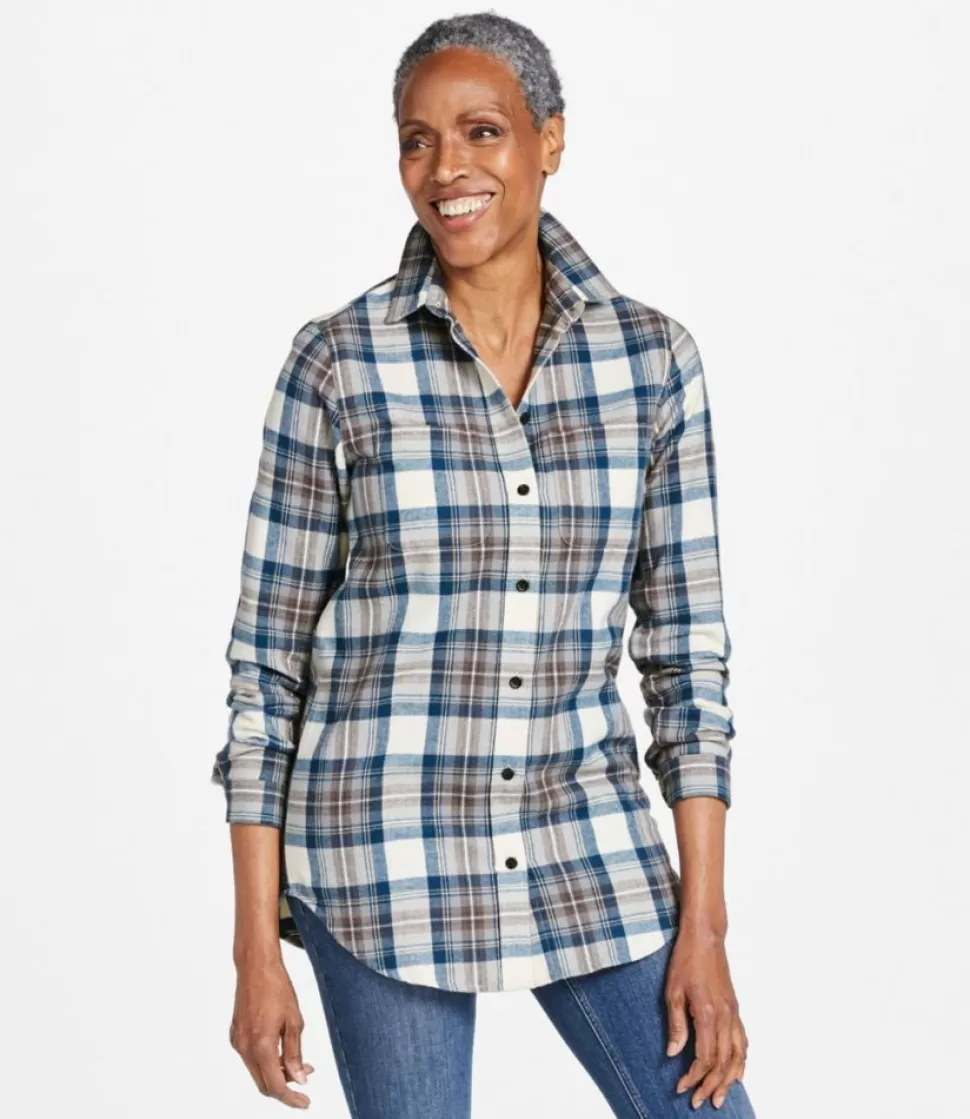 Cheap "Women's Scotch Plaid Flannel Shirt, Tunic" Women Shirts & Tops