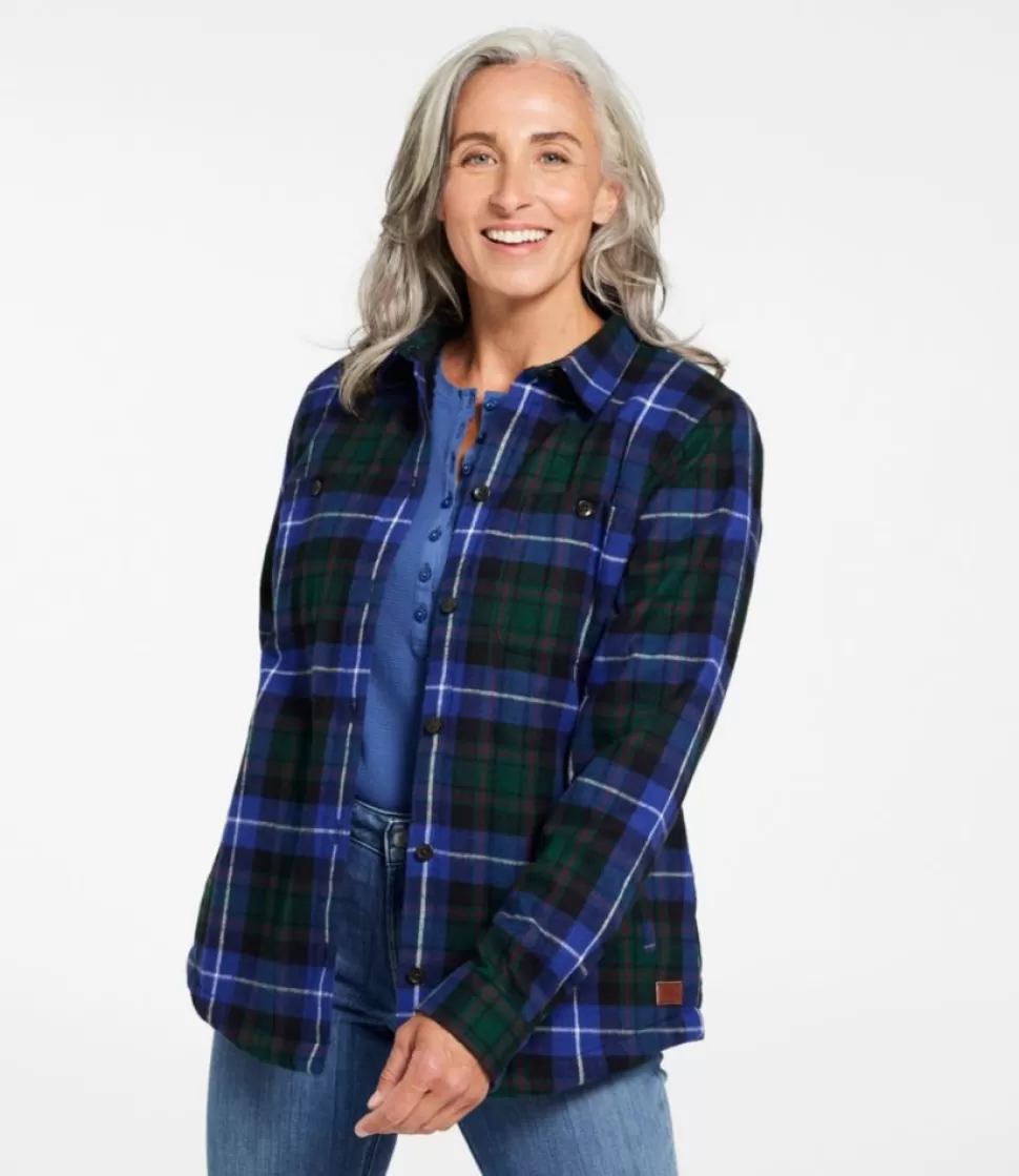 Clearance "Women's Scotch Plaid Shirt, Sherpa-Lined" Women Shirts & Tops