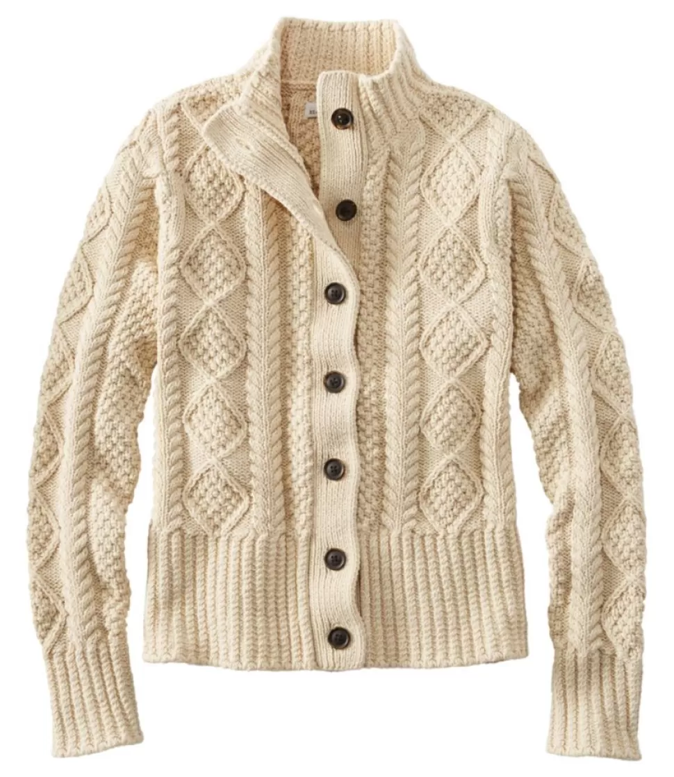 Best Sale "Women's Signature Cotton Fisherman Sweater, Short Cardigan" Women Sweaters