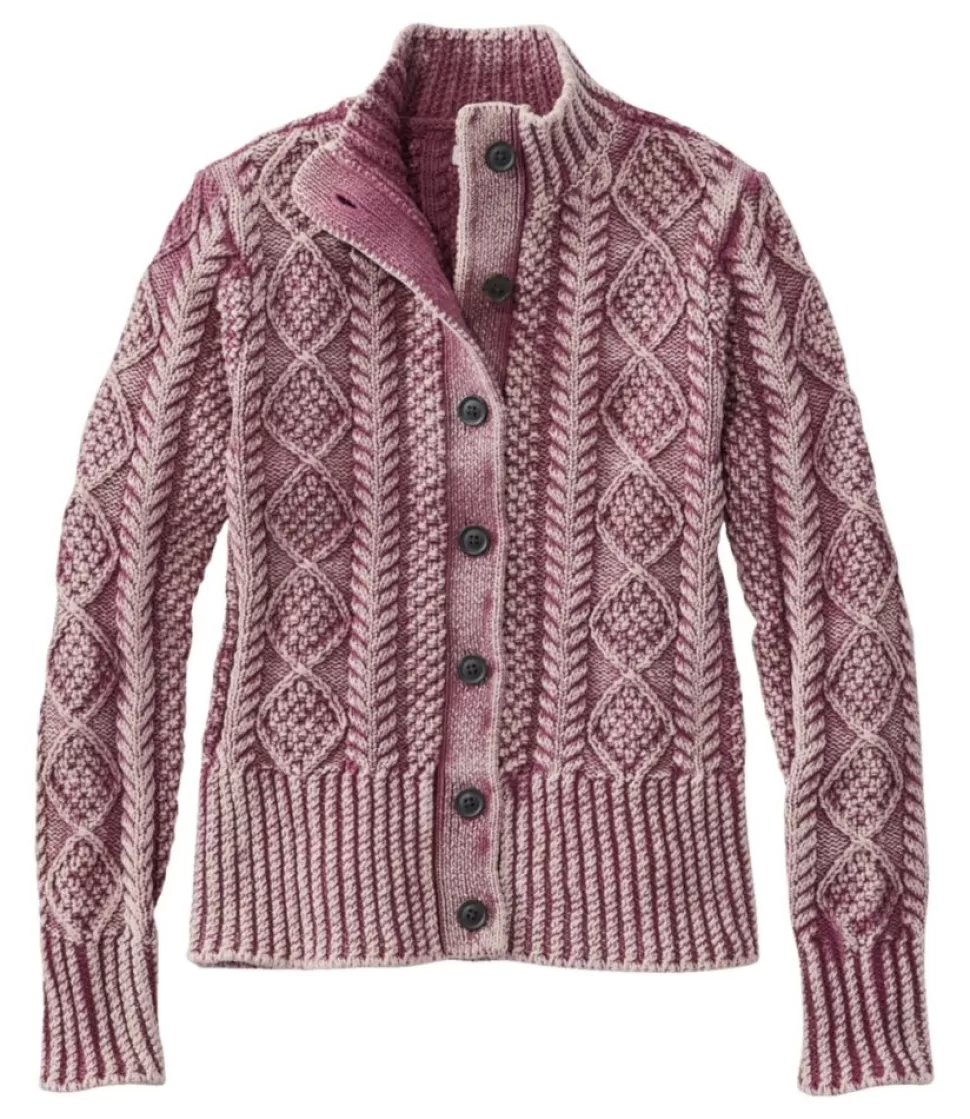 Best Sale "Women's Signature Cotton Fisherman Sweater, Short Cardigan Washed" Women Sweaters