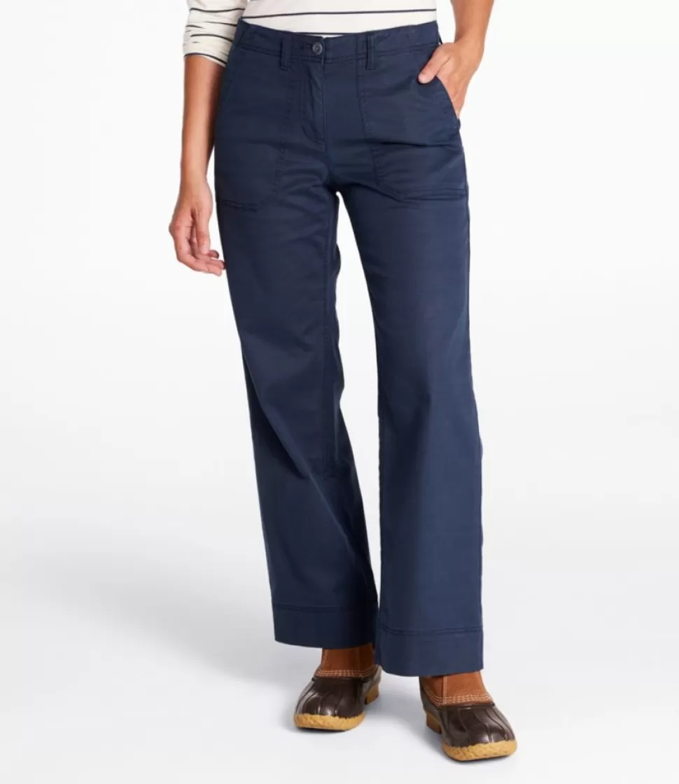 Store "Women's Signature Cotton/TENCEL Utility Pants, Mid-Rise Wide-Leg Ankle-Length" Women Pants