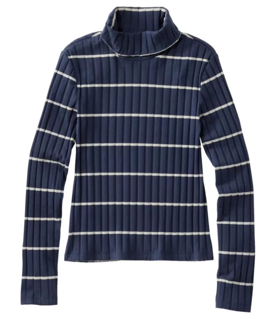 Fashion "Women's Signature Ribbed Turtleneck, Stripe" Women Shirts & Tops