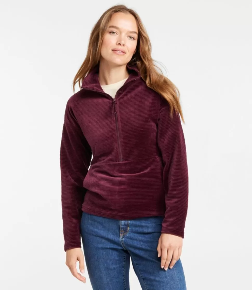 Hot "Women's Soft Stretch Corduroy Pullover, Half-Zip" Women Shirts & Tops | Sweatshirts