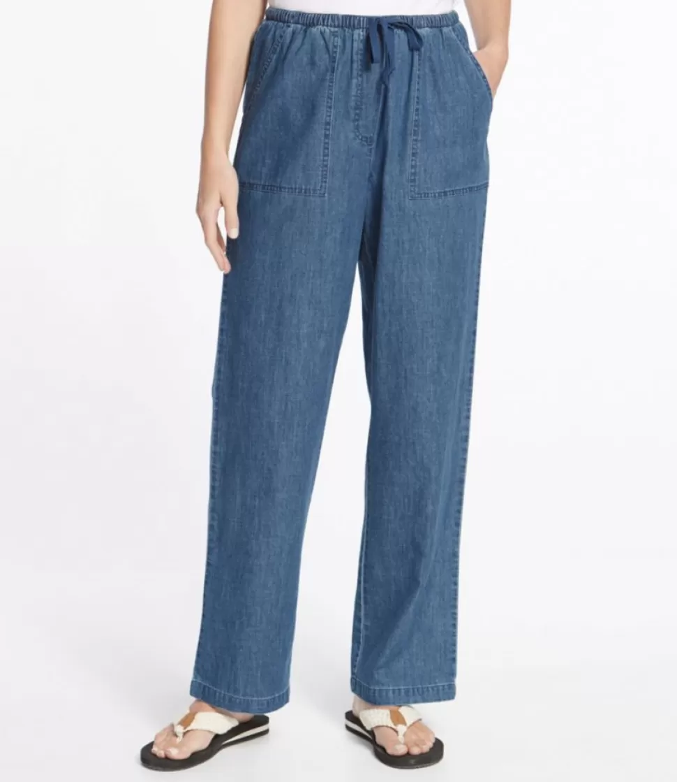 Clearance "Women's Sunwashed Denim Pants, Straight-Leg" Women Pants