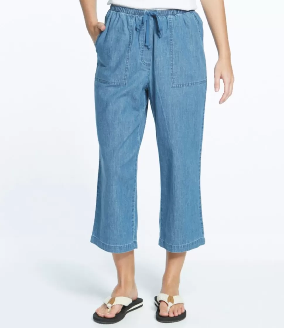 Discount "Women's Sunwashed Pants, Denim Straight-Leg Crop" Women Pants